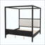 Lit plateforme à baldaquin en bois avec tête de lit tapissier, aucun sommier nécessaire-131125071-131125073