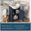 Meuble-lavabo autoportant de 20 po de style français avec lavabo en céramique, porte à fermeture douce et lavabo en céramique bombé, bleu