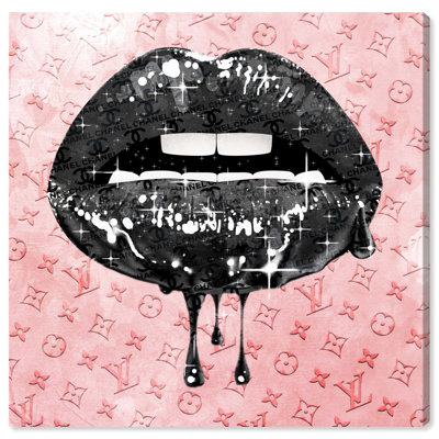 " Fashion And Glam Noir And Blush Lips, Pink " by Oliver Gal