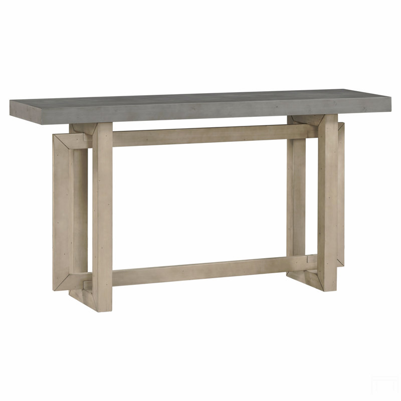Entryway Table With Pine Veneer,Unique Triple Rectangle Design Console Table With Thick Pine Wood Legs,Extra Long Sofa Table