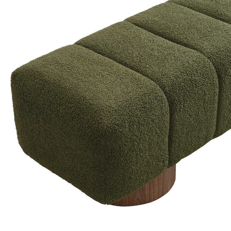 Banc de salle à manger rembourré Green Boucle, Vert
