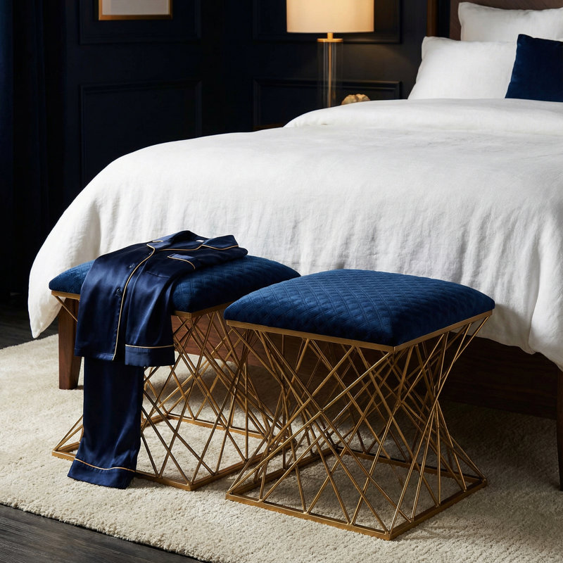 Velvet Ottoman