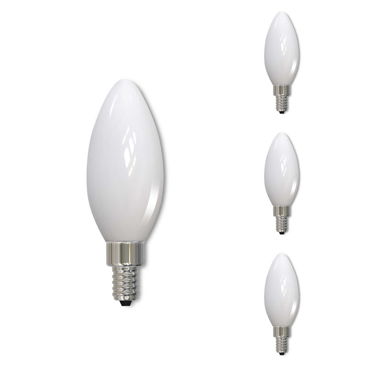 40 Watt Equivalent, B11 LED, Milky Dimmable Light Bulb, (2700K) E12/Candelabra Base