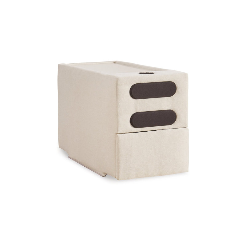Meso Modular Console Side Table, Audio System, Spice, 37 Inch, Ivory