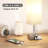 White Small Table Lamp for Bedroom,3 Colour Temperature Pull Chain Control