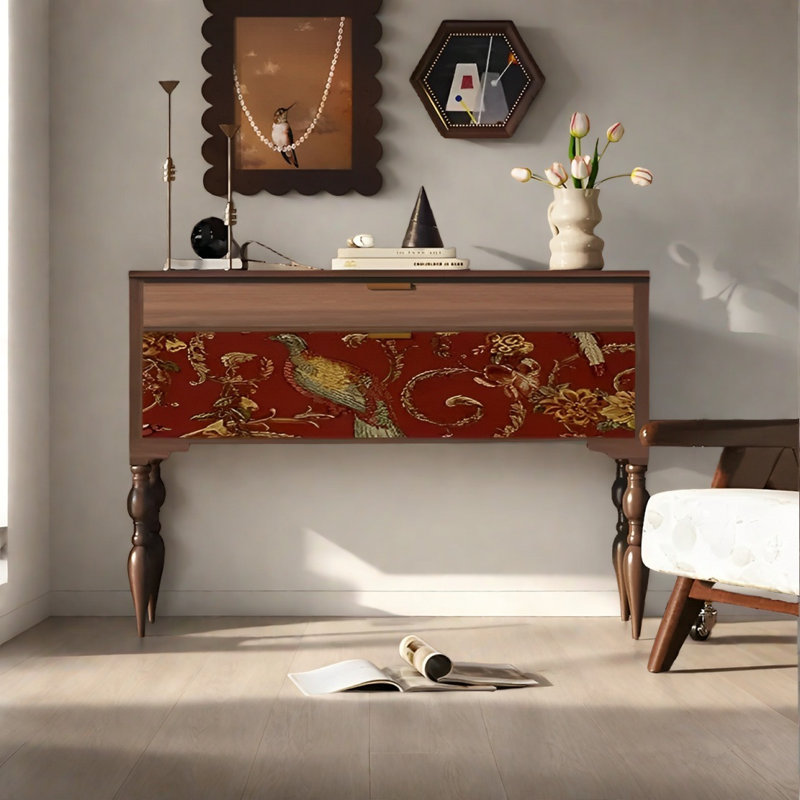 Console rétro avec tiroirs Creative, Brun