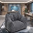 Chenille Bean Bag Chair With Armrests And Handle, Soft Foam Filling For Gaming, Reading, And Tv Watching, Comfortable And Portable Lounger-1934975729