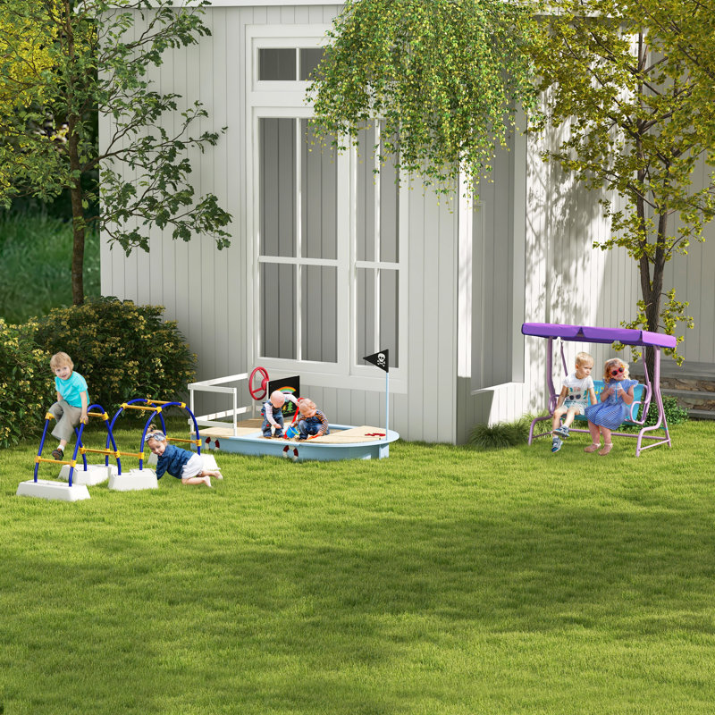 60 Person Porch Swing with Canopy, Purple, Purple