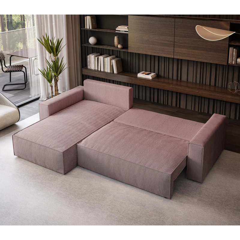 Damionna 4 Seater Sofa Bed, Left Hand Facing, Pink