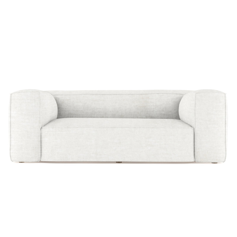 Canapé surdimensionné Varick, H 30 po x l 84 po x P 47 po, Velours froissé albâtre, Patiné