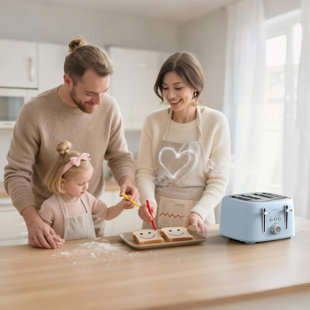 Longdeem 4-slice Toaster 1.5" Extra Wide Slot Stainless Steel With High Lift Lever, 6 Presets & Bagel/defrost/cancel Function, Removal Crumb Tray, Under Base Cord Storage, Blue