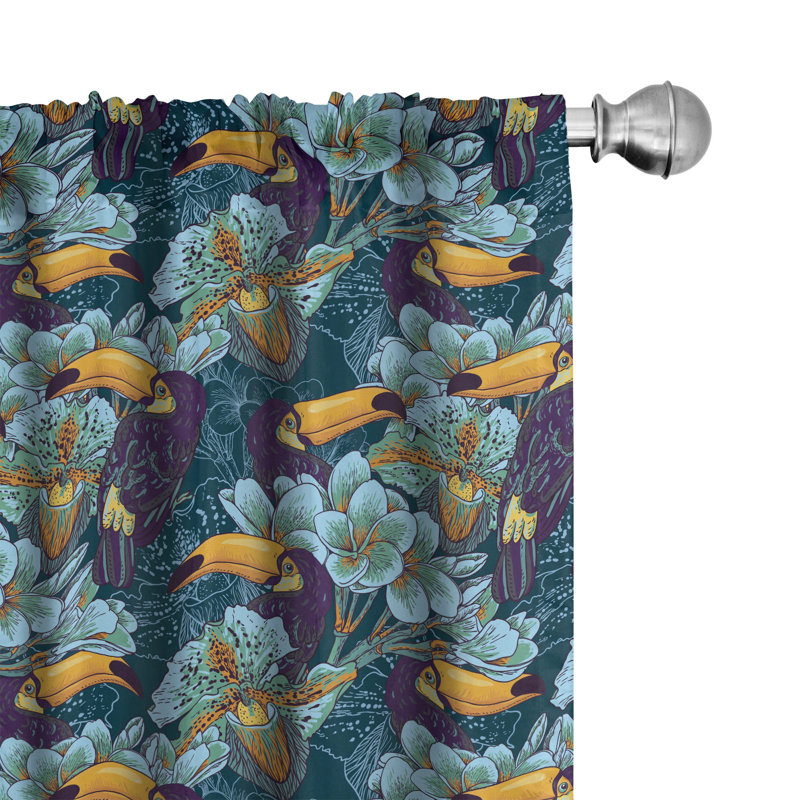 Panneau coulissant semi-diaphane avec passe-tringle Birds, 28 po x 63 po