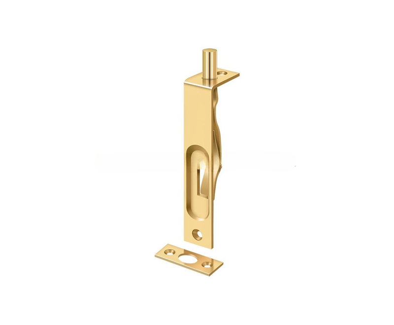 Deltana 4FBS26D 4" Flush Bolt; Heavy Duty; Satin Chrome Finish, Lifetime Brass