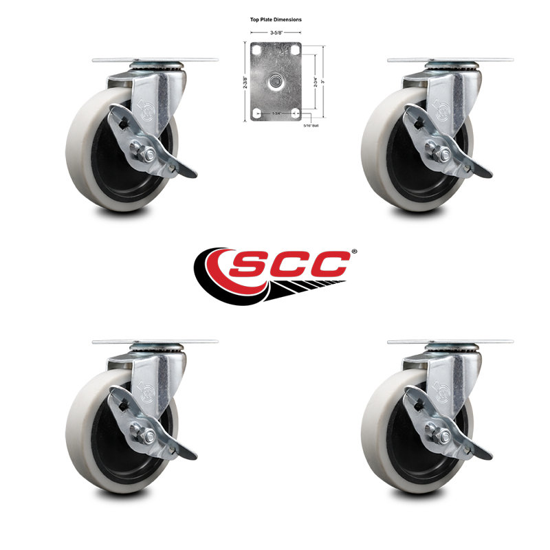 Thermoplastic Caster with Brake