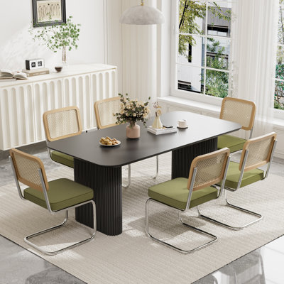 Rectangular Double Pedestal Dining Table Set