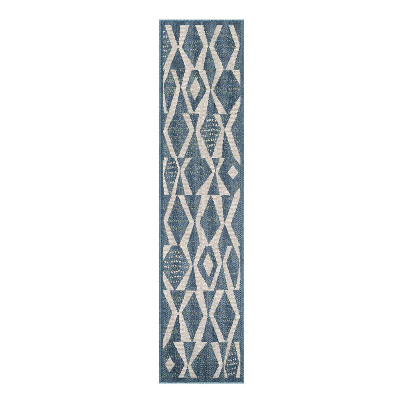 Geometric Indoor / Outdoor Rug, Runner 2' x 8'