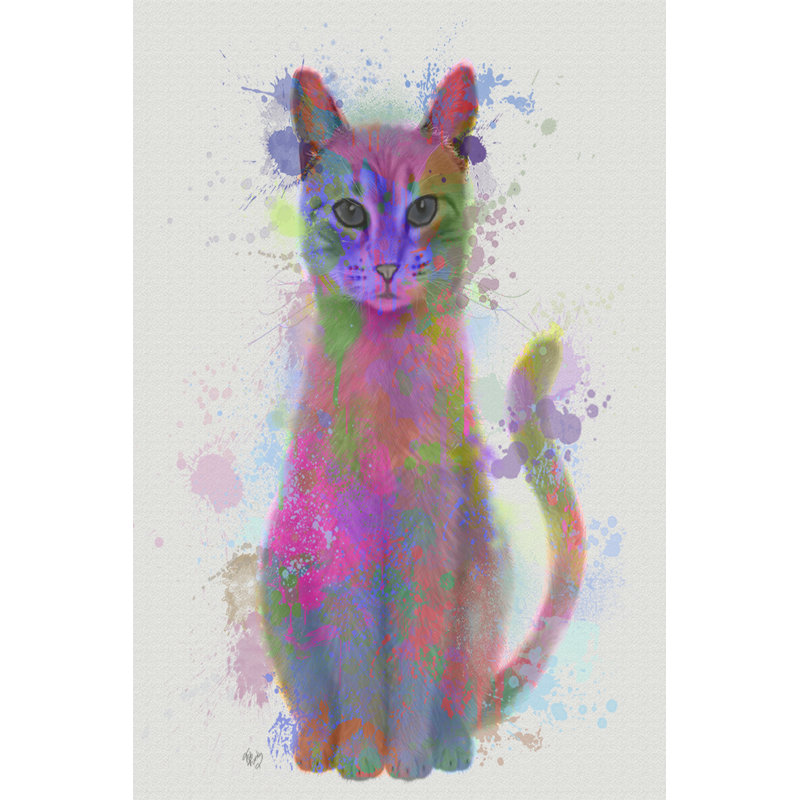 Chat arc-en-ciel 4, H 36 po x l 24 po x P 1 po