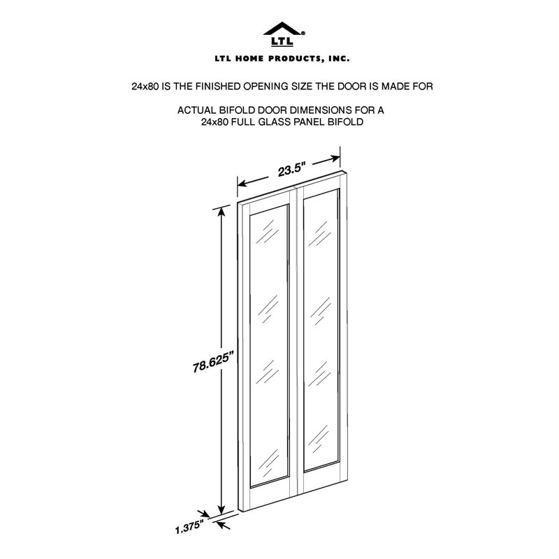 Porte pliante Pinecroft, 24 po x 78,63 po