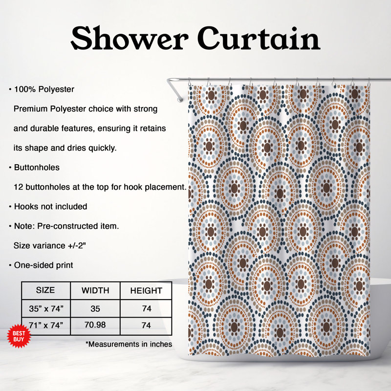 Rideau de douche Premium, H 74 po x l 71 po