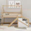 Lit simple mezzanine ou superposé simple avec escalier et toboggan-505796512