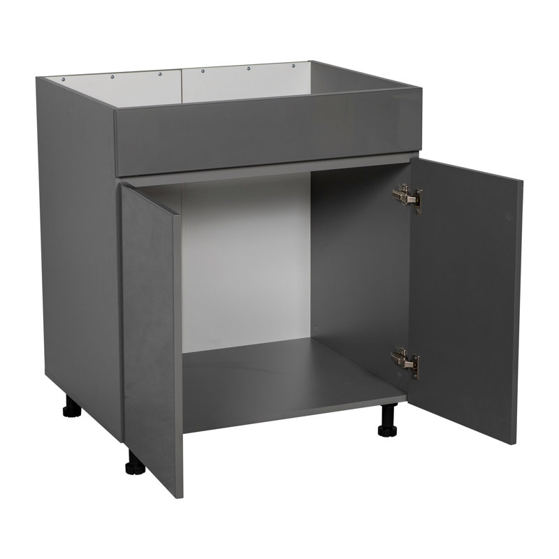 Armoires de base 30 po - Double porte haute - Gris, H 34,5 po x l 30 po, Gris lustré