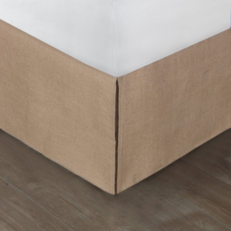 Jupe de lit en toile de jute très grand 78 x 80 + 15 po, Très grand lit