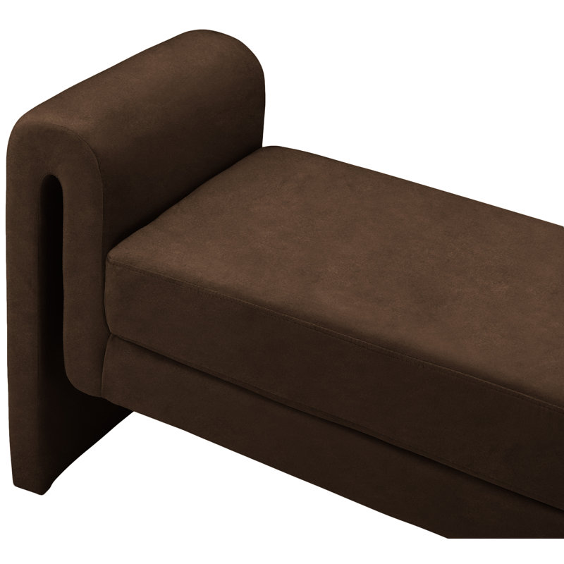 Banc rembourré Sloan, Velours brun