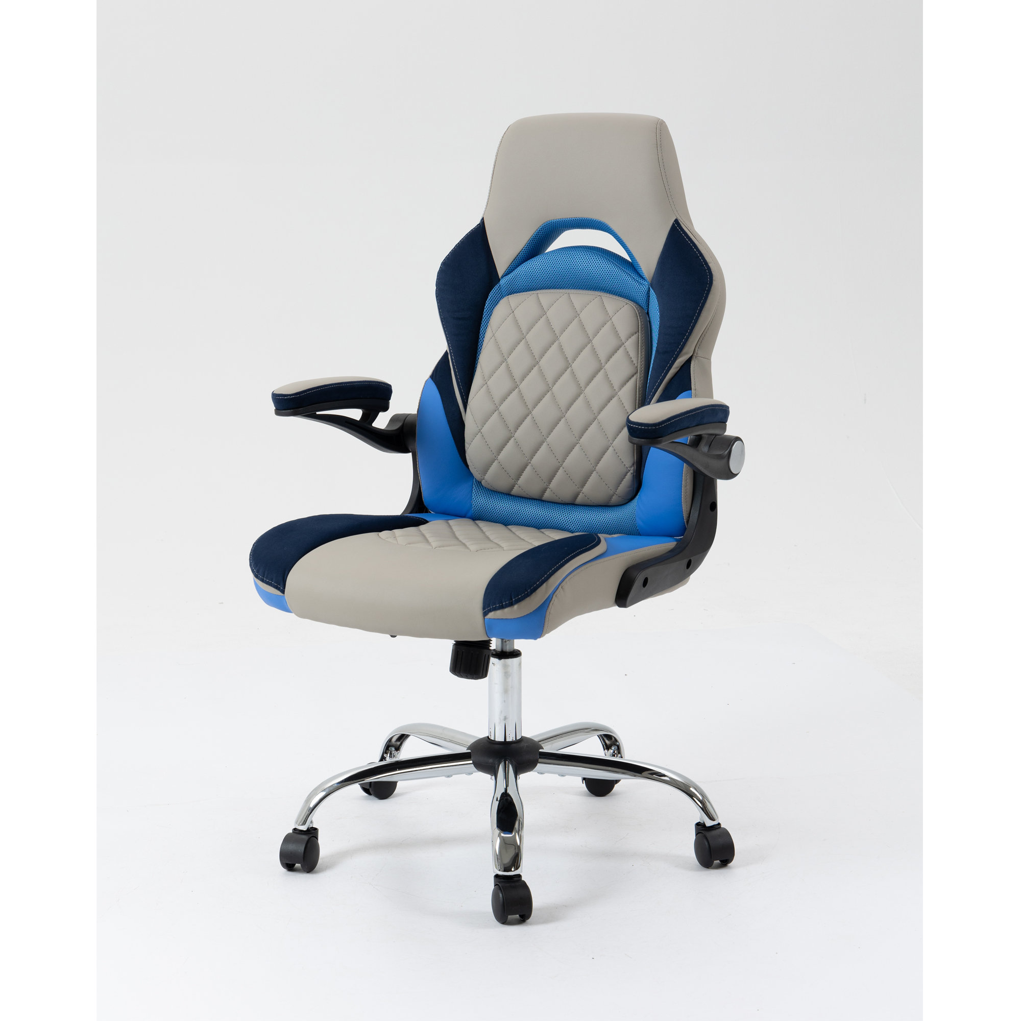 Inbox Zero Imery Adjustable Ergonomic Faux Leather Swiveling Gaming