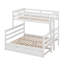 Lit simple superposé au-dessus de grand lit simple avec lit gigogne, cadre de lit en bois avec échelle et garde-corps, séparé en 3 lits-1897692763