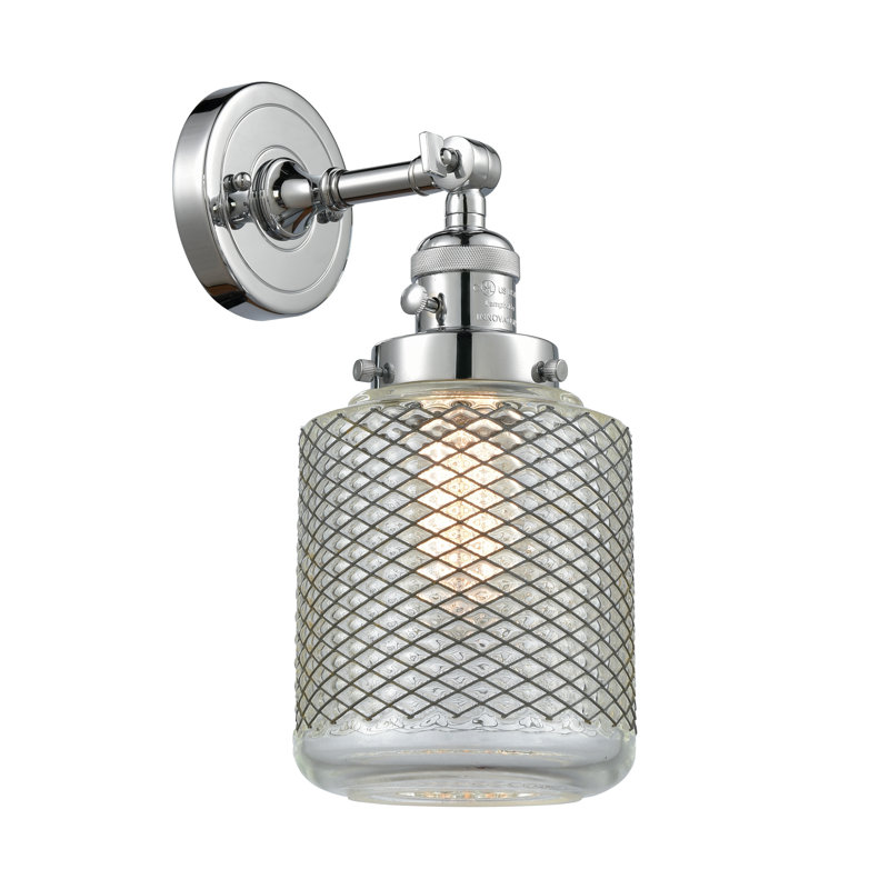 Applique murale à 1 lumière Garrity, Ampoule incandescente rétro de 60 watts, Chrome poli