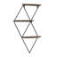 Rangement mural décoratif en forme de triangle géométrique en métal pour décoration intérieure - Tablette de sculpture moderne pour la cuisine ou la décoration murale - 21 po, brun et noir