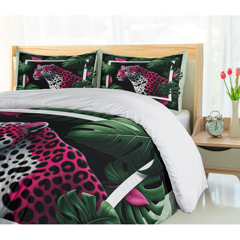 Leopard Duvet Cover, California King Duvet Cover + 2 Standard Shams