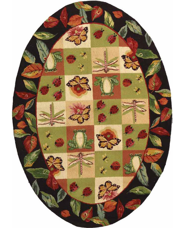 Chelsea Hand Hooked Wool Pile Rug, Oval 7'6" x 9'6"