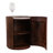 Decorative Ribbed Wood Side Table With Marble Top And Storage Compartment - Modern Narrow End Table For Living Room Or Home Decor - 19.75", Brown-133644823-133644822