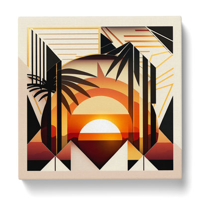 Art Deco Sunset Geometric - Print