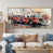 Toile avec cadre flottant or