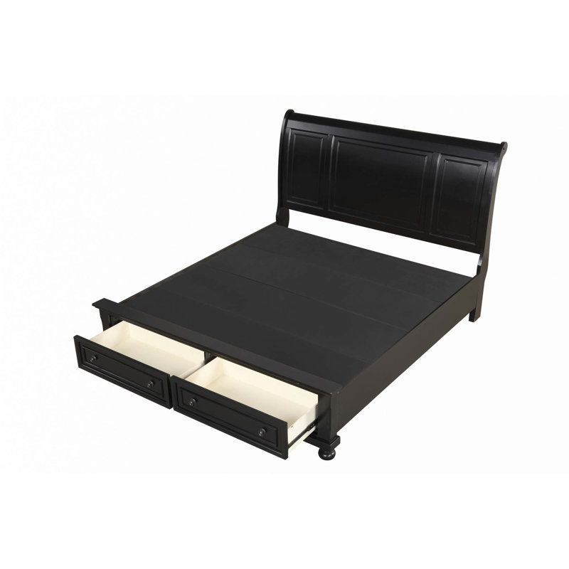Cadre de lit (seulement lit), Noir, Double