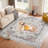Washable Area Rug, Vintage Retro Carpet with Non-Slip Backing, Floral Pattern Floor Rugs for Entryway, Kitchen, Bathroom, Living Room, Hallways, Bedroom, Camel-114287008