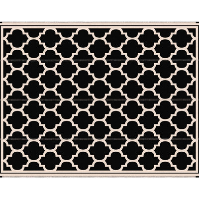 9' X 12' Beach Camping Rug, Waterproof Polypropylene Outdoor Carpet With Carry Bag, For Backyard, Deck, Picnic, Black Carpet, Rug Beach,