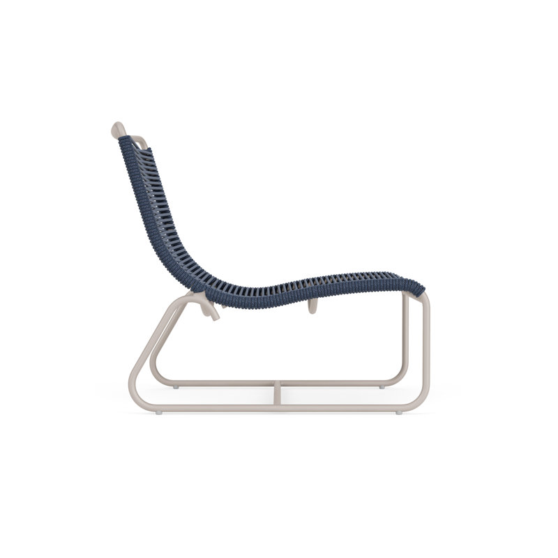 Walter Lamb Outdoor Lounge Chair, Dove Smooth/Marine