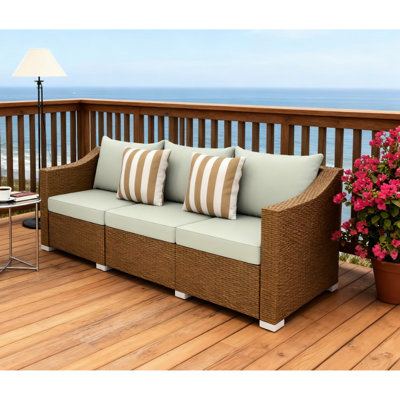 Mobilier d'extérieur avec coussins et coussins décoratifs tissés à la main, durable et résistant aux intempéries