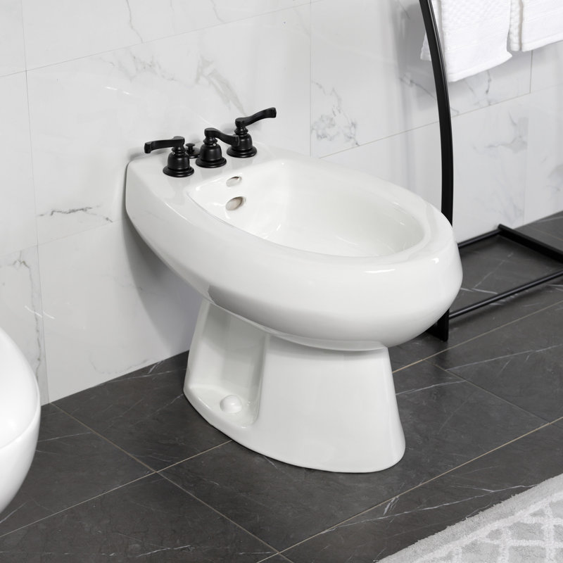 Robinet de bidet vertical à 3 poignées, Noir mat