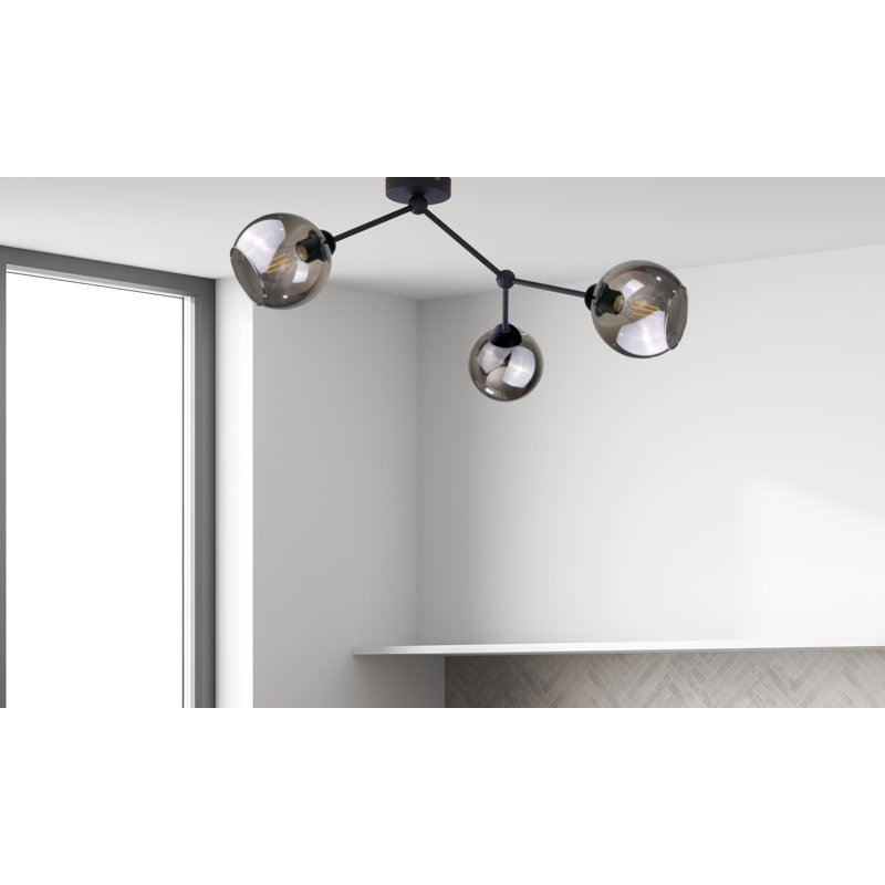 Helene Glass Semi Flush Mount, Grey