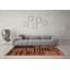 Tapis orange / noir / rouge en polyester tissé à la machine Nafiyon-619419101