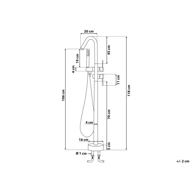 Seraphina 1 Handle Floor Bath Filler with Diverter