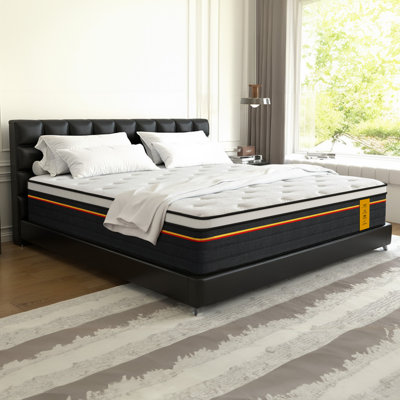 Queen Mattress 12 Inch Hybrid Mattress In-A-Box With Pocketed Coils & Cooling Gel Foam,Easy Setup,Pressure Relief & Motion Isolation, Certipur-US Cert by Alwyn Home