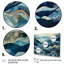 Vagues bleues dorées sur toile-88540475-88540476