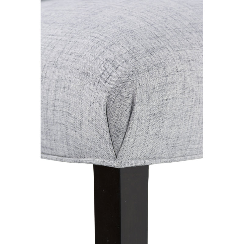 Upholstered Counter Stool with Solid Wood Frame, Silver