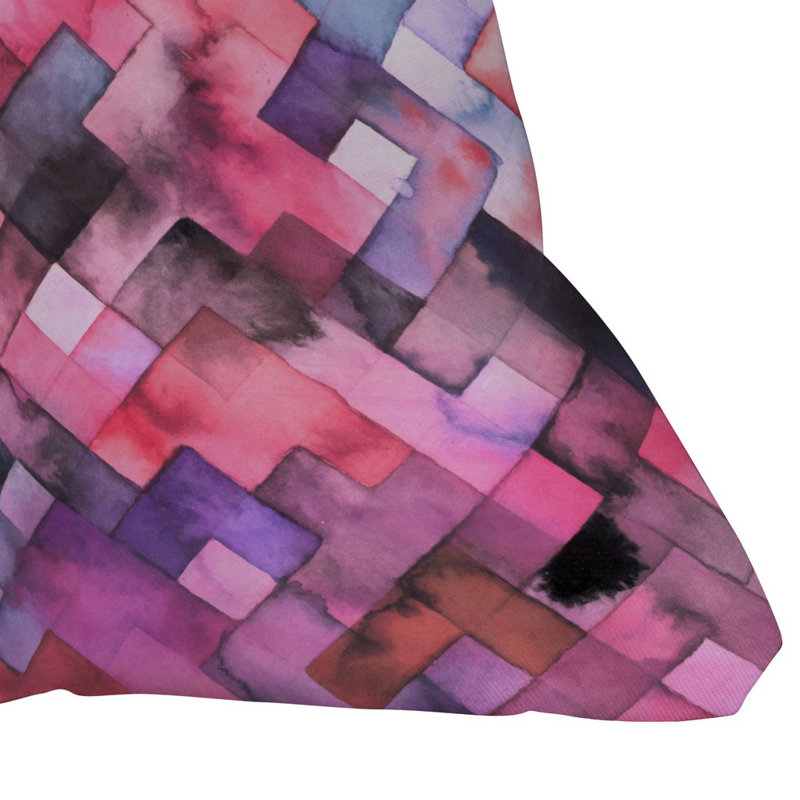 Ninola Design Moody Geometry Throw Pillow, 16" x 16", Blue