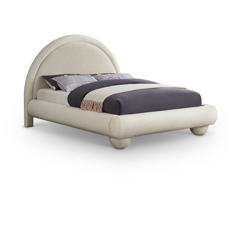 Madrid Velvet Bed, Cream Velvet, King